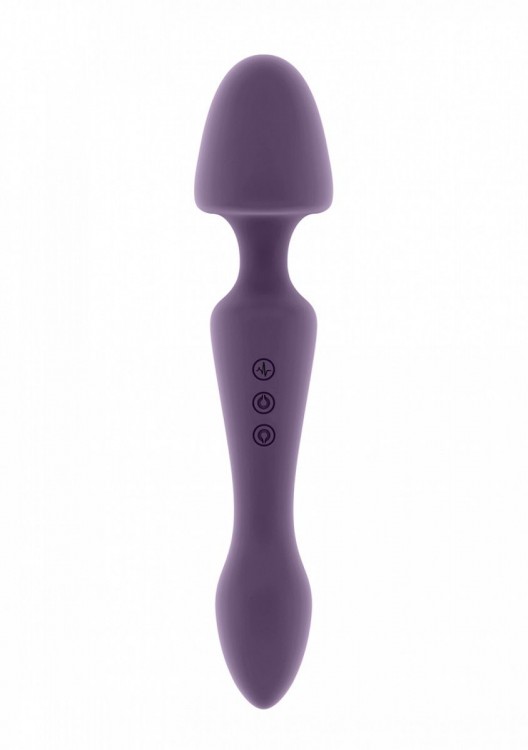 Фиолетовый двусторонний вибратор Sasha - 22,5 см. от Shots Media BV