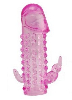 Розовая насадка со стимуляторами ануса и клитора от Sextoy 2011