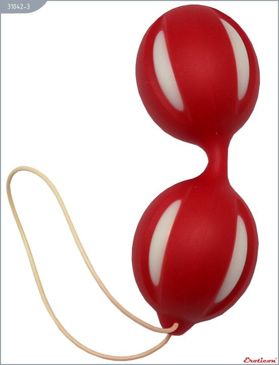 Красные вагинальные шарики с петлей от Eroticon