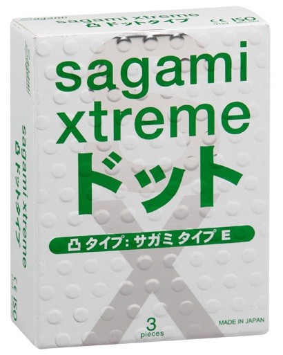 Презервативы Sagami Xtreme SUPER DOTS с точками - 3 шт. от Sagami