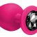 Большая розовая анальная пробка Emotions Cutie Large с чёрным кристаллом - 10 см. от Lola toys