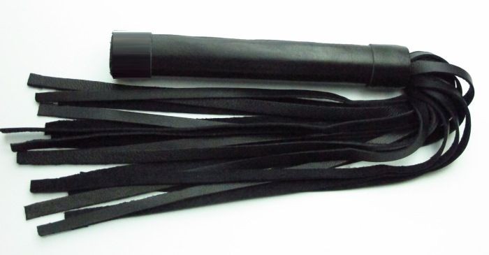 Чёрная плеть из нежной кожи - 45 см. от БДСМ Арсенал