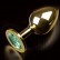 Большая золотая анальная пробка с закругленным кончиком и изумрудным кристаллом - 9 см. от Пикантные штучки