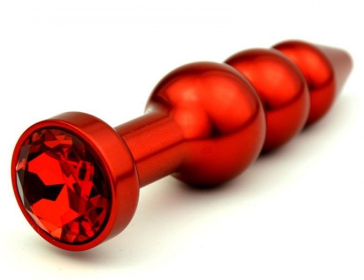 Красная анальная ёлочка с красным кристаллом - 11,2 см. от 4sexdreaM