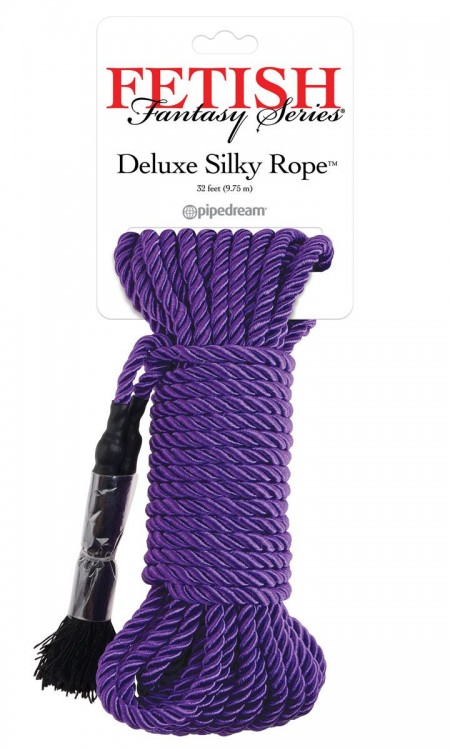 Фиолетовая веревка для фиксации Deluxe Silky Rope - 9,75 м. от Pipedream
