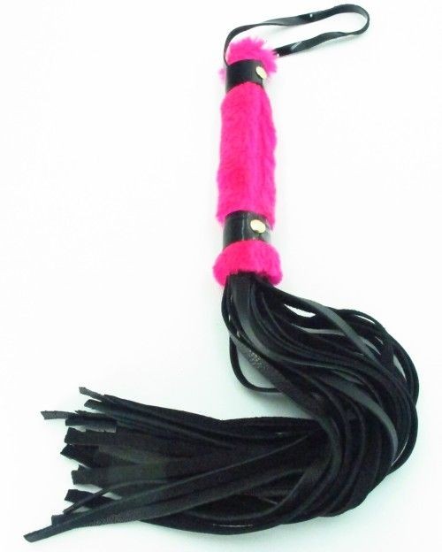 Нежная плеть с розовым мехом BDSM Light - 43 см. от БДСМ Арсенал