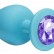 Большая голубая анальная пробка Emotions Cutie Large с фиолетовым кристаллом - 10 см. от Lola toys