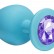 Большая голубая анальная пробка Emotions Cutie Large с фиолетовым кристаллом - 10 см. от Lola toys
