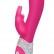 Ярко-розовый вибромассажёр с клиторальным отростком и отделанной стразами рукоятью The Classic Rabbit - 22 см. от The Rabbit Company