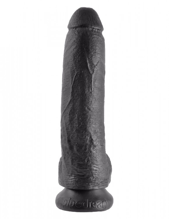 Чёрный фаллоимитатор 9  Cock with Balls - 22,9 см. от Pipedream