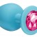 Большая голубая анальная пробка Emotions Cutie Large с розовым кристаллом - 10 см. от Lola toys
