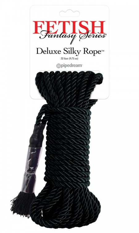 Черная веревка для фиксации Deluxe Silky Rope - 9,75 м. от Pipedream