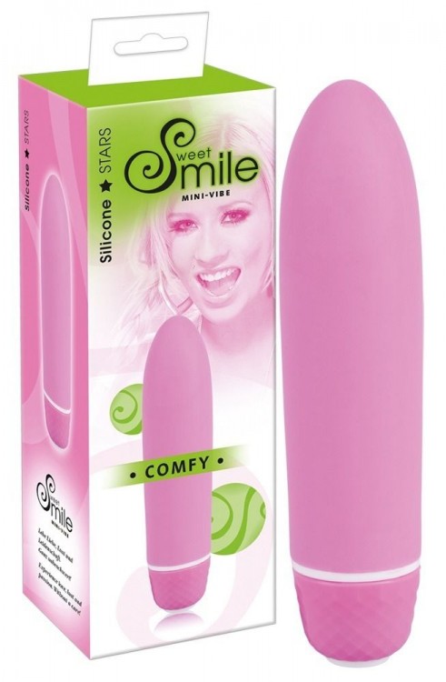 Розовый вибратор Smile Mini Comfy - 13 см. от Orion
