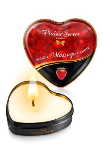 Массажная свеча с ароматом клубники Bougie Massage Candle - 35 мл. от Plaisir Secret