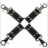 Крестовина с карабинами и манжеты для рук и ног из чёрной кожи от X-Market Ltd