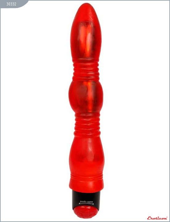 Красный гелевый супервибратор Samantha - 28,5 см. от Eroticon
