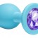 Средняя голубая анальная пробка Emotions Cutie Medium с фиолетовым кристаллом - 8,5 см. от Lola toys