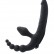 Чёрный безремневой страпон с вибрацией и анальным отростком от ToyFa
