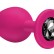 Малая розовая анальная пробка Emotions Cutie Small с чёрным кристаллом - 7,5 см. от Lola toys
