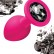 Малая розовая анальная пробка Emotions Cutie Small с чёрным кристаллом - 7,5 см. от Lola toys