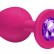 Малая розовая анальная пробка Emotions Cutie Small с фиолетовым кристаллом - 7,5 см. от Lola toys