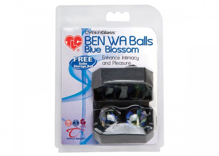 Вагинальные шарики TLC CyberGlass Ben Wa Balls Blue Blossom от Topco Sales