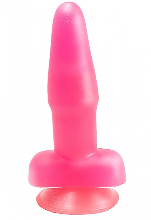 Розовый гелевый анальный стимулятор на присоске - 12,5 см. от LOVETOY (А-Полимер)