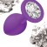 Малая фиолетовая анальная пробка Emotions Cutie Small с прозрачным кристаллом - 7,5 см. от Lola toys