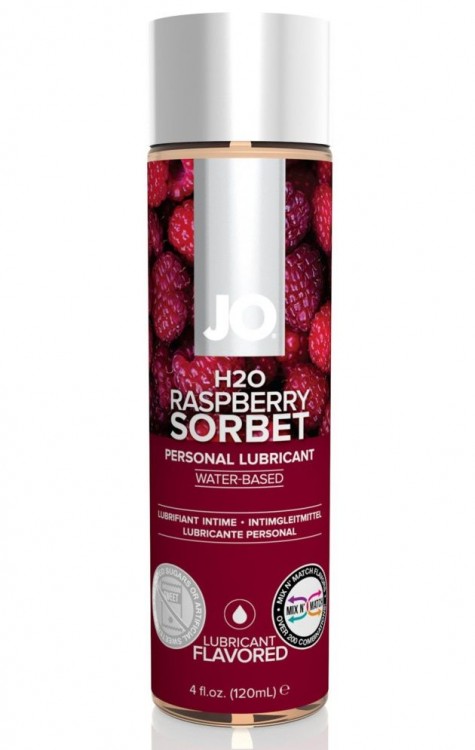 Лубрикант на водной основе с ароматом малины JO Flavored Raspberry Sorbet - 120 мл. от System JO