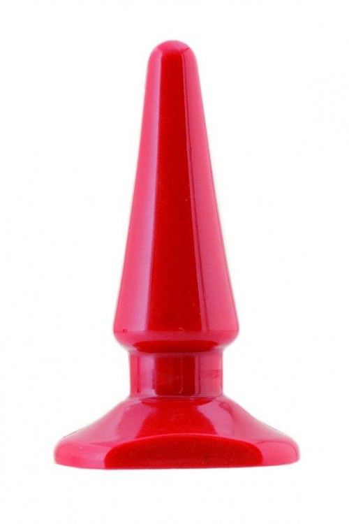Красная анальная втулка без вибрации - 10,5 см. от ToyFa