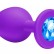 Малая фиолетовая анальная пробка Emotions Cutie Small с голубым кристаллом - 7,5 см. от Lola toys