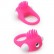 Розовое эрекционное кольцо с щеточкой LIT-UP SILICONE STIMU RING 5 от Dream Toys