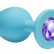 Малая голубая анальная пробка Emotions Cutie Small с фиолетовым кристаллом - 7,5 см. от Lola toys