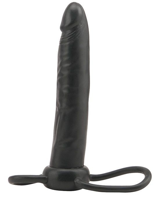 Чёрная насадка на пенис для анальной стимуляции WHATA MAN - 16 см. от Seven Creations